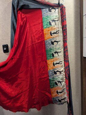 Darn Good Yarn Silk Sari Wrap Skirt | Reversible | Boho | Dancing in the Rain